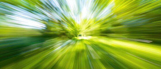Obraz premium Abstract motion blur effect of green nature background. Perfect for themes related to speed, movement, energy, and natural beauty.
