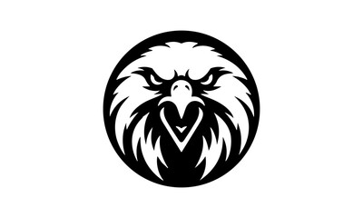 Minimalist logo A Eagle head with Vector silhouette  illustration