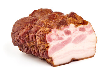 Cold smoked meat, isolated on white background