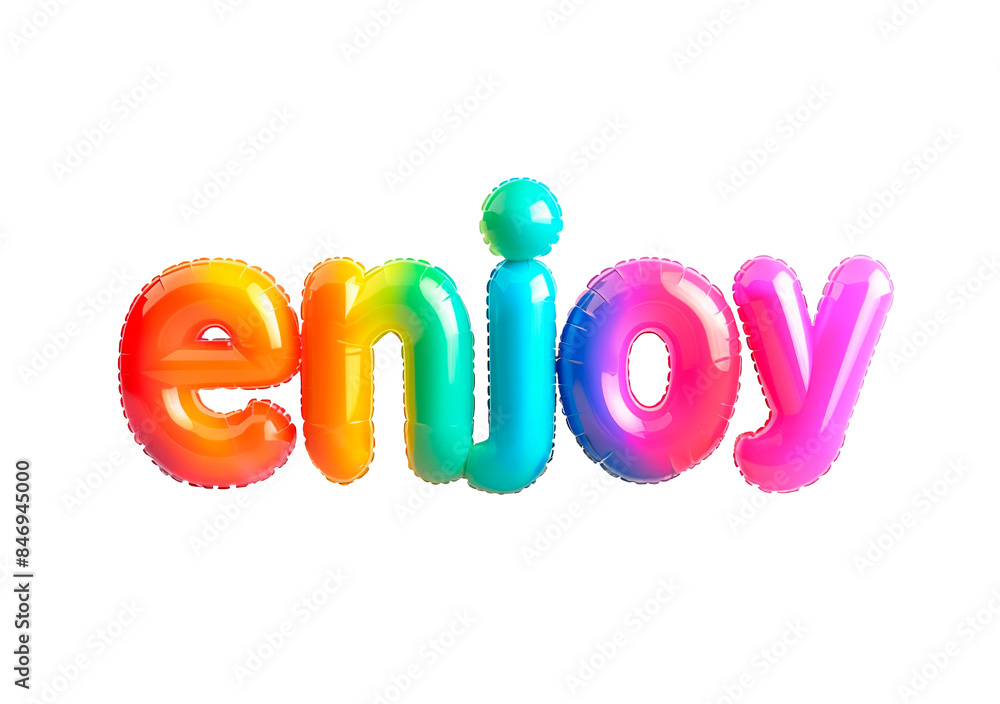 Aufkleber ai generated photo with inflatable multicolored letters 