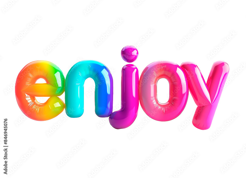 Poster ai generated photo with inflatable multicolored letters 