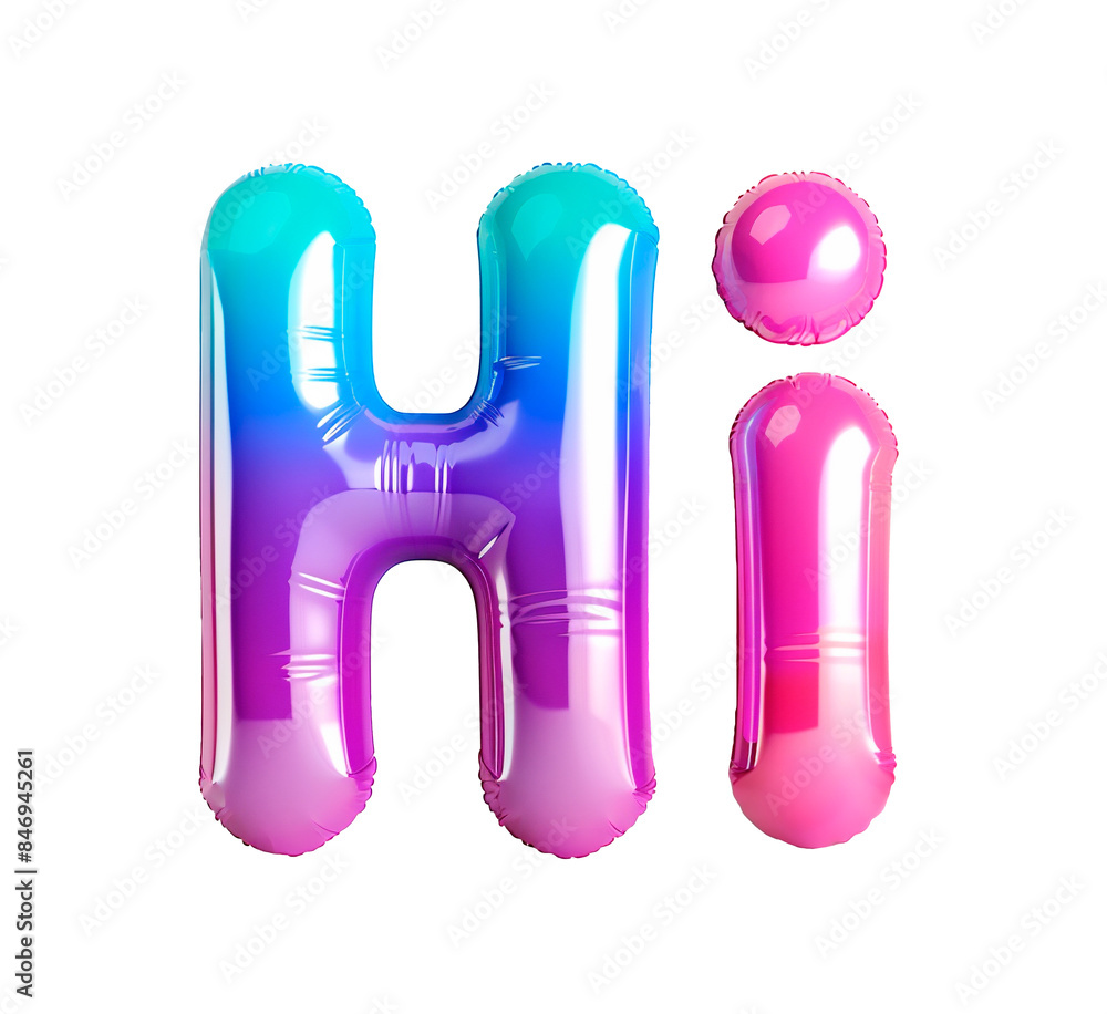 Poster ai generated photo with inflatable multicolored letters 