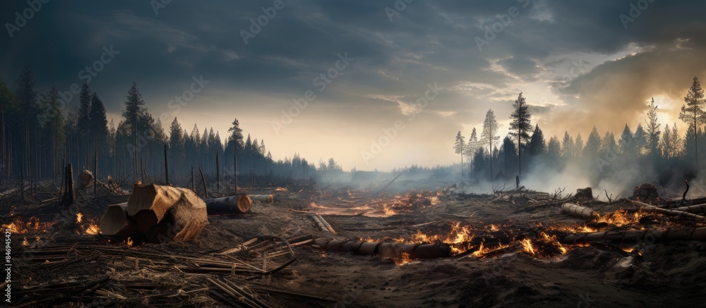Poster truck possesses oversized tire travels near intense flames on unpaved road. with copy space image. p