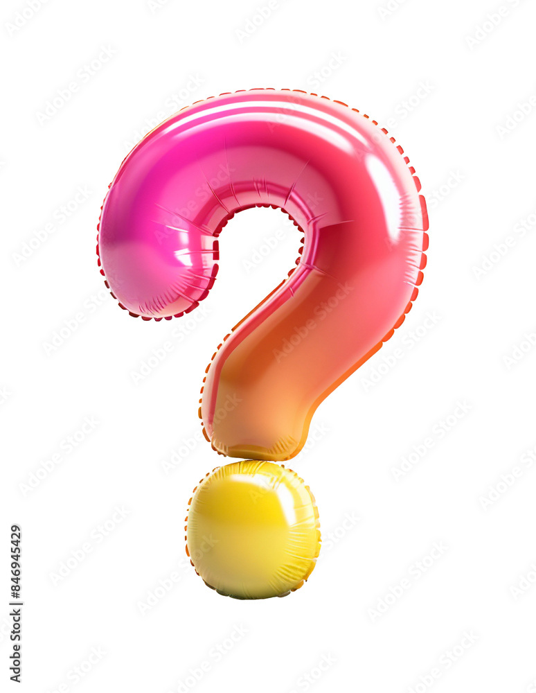 Aufkleber ai generated photo with inflatable multicolored question mark. minimalistic balloon lettering isolat