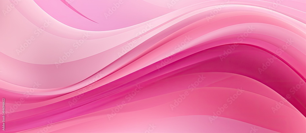 Fototapete An artistic pink backdrop featuring flowing curved lines in an abstract design. with copy space image. Place for adding text or design