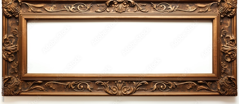 Leinwandbilder a close-up image of a wooden photo frame placed against a plain white background. with copy space im