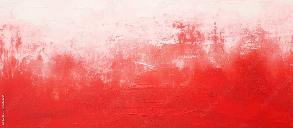 Poster vivid red and white art piece contrasts strikingly against a deep red background. with copy space im