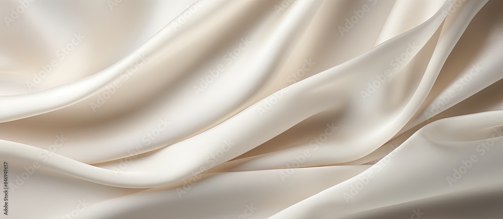 Aufkleber White cloth exhibiting a plethora of intricate and detailed folds, creating a unique visual texture. with copy space image. Place for adding text or design