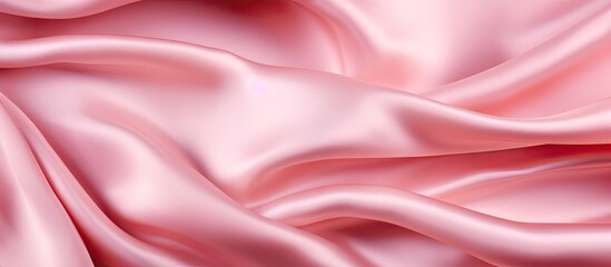 Pink silk fabric close-up showing a soft and elegant texture suitable for backgrounds. with copy space image. Place for adding text or design