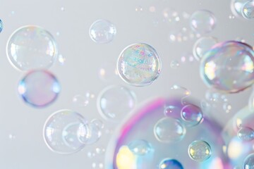 Bubbles floating in the air