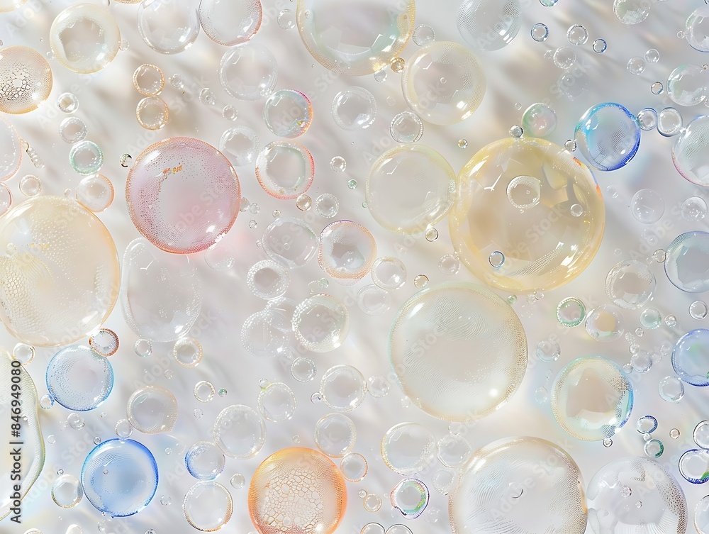 Wall mural Bubbles floating in the air