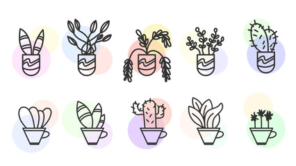 Tree in pot hand drawn, Flat Modern design , illustration Vector EPS 10
