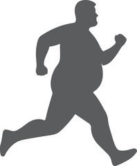 Fat Man Running SiIlhouette Graphics