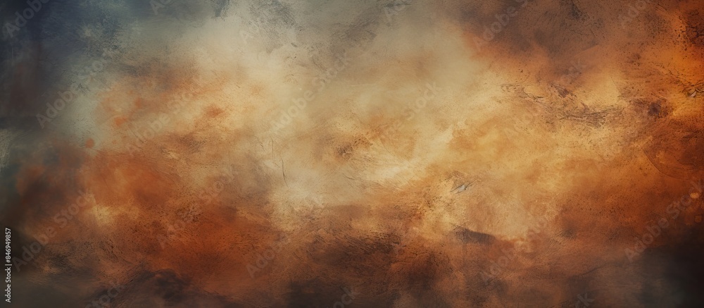 Poster A truck with a large wheel drives along a dusty path adjacent to flames. with copy space image. Place for adding text or design