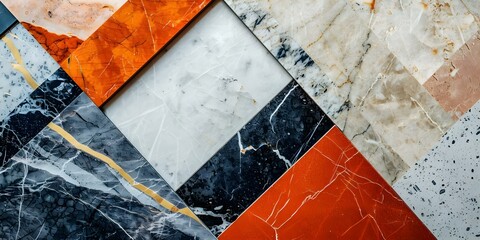 Modern marble background with geometric shapes and colorful patterns for a stylish look. Concept Geometric Patterns, Marble Background, Colorful Shapes, Stylish Look