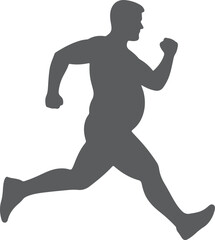 Fat Man Running SiIlhouette Graphics