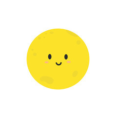 Fototapeta premium Cute Cartoon Moon Clipart. Illustration of a Smiling Moon.