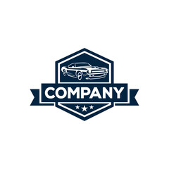 Obraz premium Creative logo design depicting a fast car. 