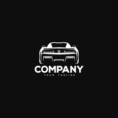 Creative logo design depicting a fast car. 