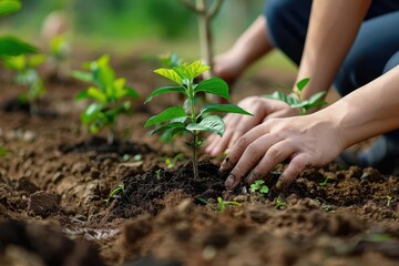 Environmentalists planting trees in celebration of the Feast of Saint Francis of Assisi.