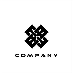 Obraz premium Symmetrical and elegant abstract logo in black