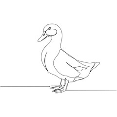 Fototapeta premium duck, poultry, goose one line art. Continuous line drawing of farm, nature, agriculture, farm animals, rural life, ranch.