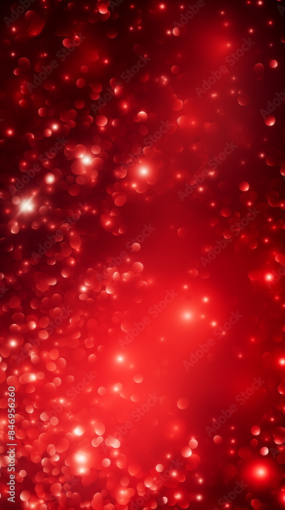 Wall mural bokeh background with red particles, light with light color background
