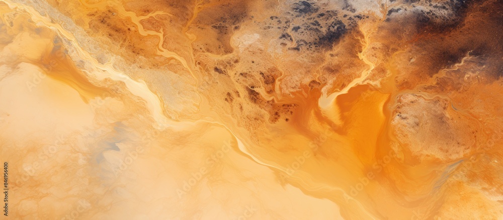 Aufkleber close-up view of a artwork depicting yellow and black substance, capturing abstract naturalism in a 