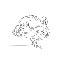 turkey, poultry, bird one line art. Continuous line drawing of farm, nature, agriculture, farm animals, rural life, ranch.