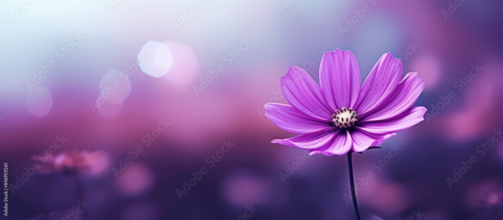 Fototapete amethyst bloom gently blurred against backdrop. with copy space image. place for adding text or desi