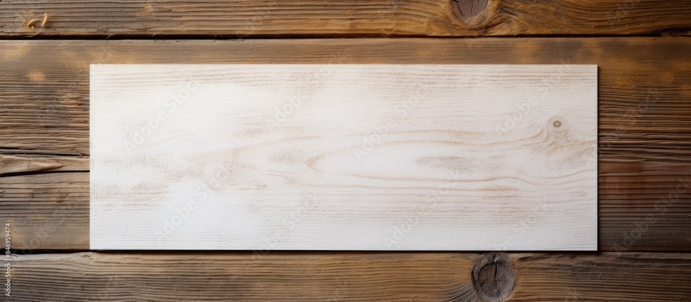 Fototapete Wooden surface of a table featuring a detailed view of a single piece of wood placed on top. with copy space image. Place for adding text or design