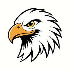 American bald eagle vector art illustration on white background