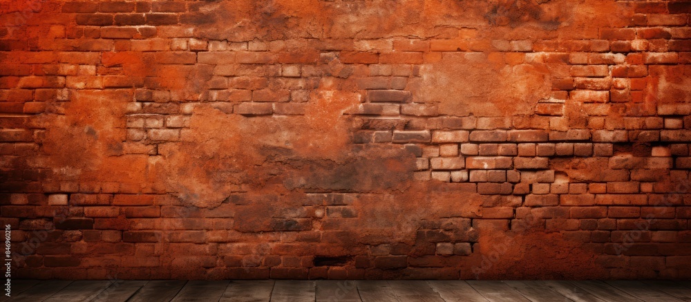 Aufkleber the weathered red-orange brick walls create a rustic backdrop against the warm wooden floor. with co