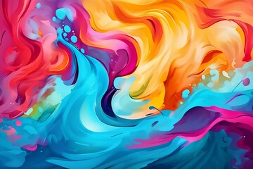 Colorful Cartoon themed abstract background featuring dynamic wave lines in a flowing pattern. Perfect for article design projects. vivid Colorful abstract background design for any kind of graphic