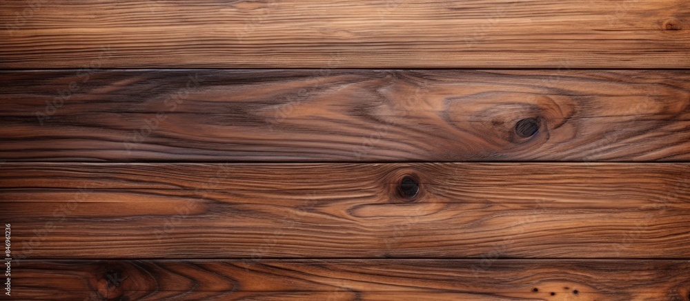 Aufkleber Close-up view of a wooden wall featuring a prominent knot in the grain, adding character and texture. with copy space image. Place for adding text or design