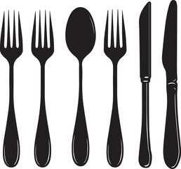 fork knife and spoon silhouette