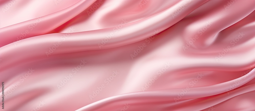 Poster Smooth exquisite fabric in elegant pink hue, perfect for background use. with copy space image. Place for adding text or design