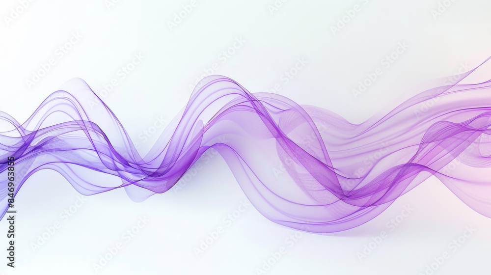 Poster clean minimalist background with a single thin curved line in soft lavender on a white canvas