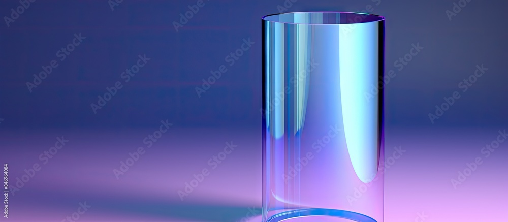 Aufkleber Glass vase with curved base resting on a table surface. with copy space image. Place for adding text or design