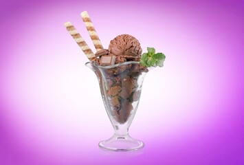 Tasty sweet fresh ice cream cone