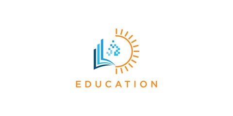 Creative education logo design with modern concept , premium vector