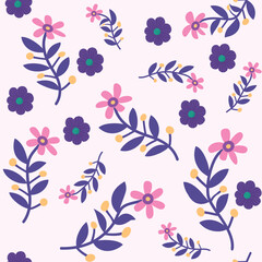Seamless flower pattern design vector. Floral print for fabric.
