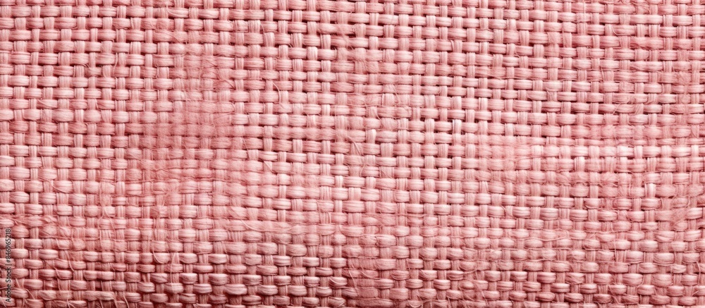 Leinwandbilder Close-up view of a textured pink cloth with small circular patterns, detailed and tactile textile material. with copy space image. Place for adding text or design