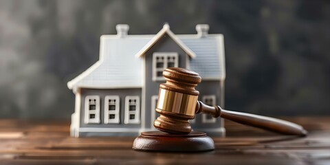 Auction with a gavel about to strike, symbolizing dynamic real estate sales. Concept Real Estate Auctions, Gavel Striking, Dynamic Sales, Property Bidding, Competitive Deals