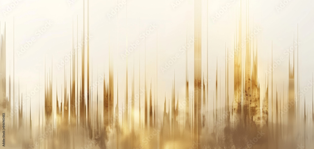 Poster elegant minimalist background with thin gold vertical lines on a soft white canvas