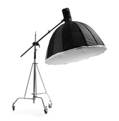 Professional lighting isolated on white. Photo studio equipment