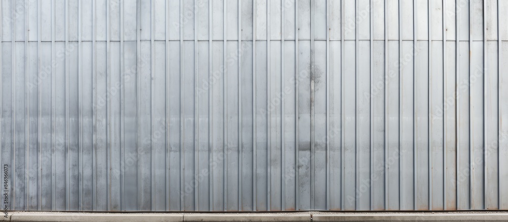 Aufkleber A close-up view of a fire hydrant positioned in front of a solid metal sheet wall of a warehouse building. with copy space image. Place for adding text or design