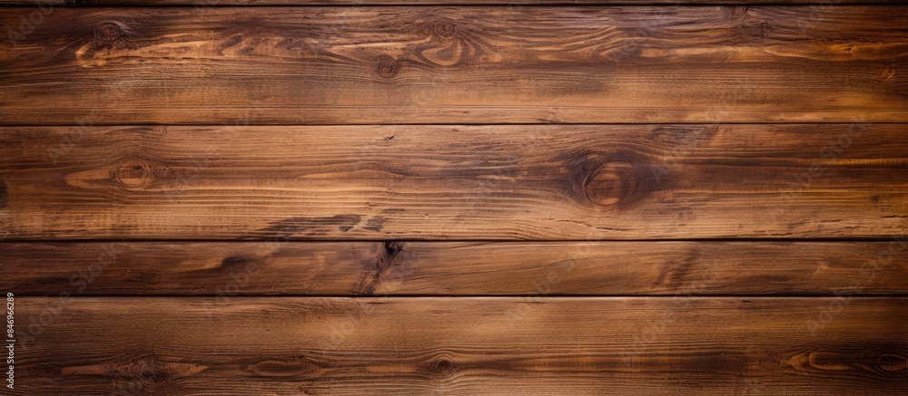 Poster close-up of brown-stained wooden wall, showcasing rich texture and natural color. with copy space im