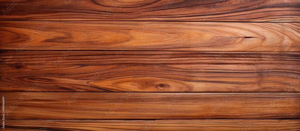 Poster Detailed view of the intricate wood grain pattern on a Teak wood wall surface. with copy space image. Place for adding text or design