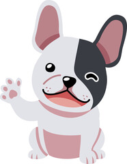 Cartoon character french bulldog for design.